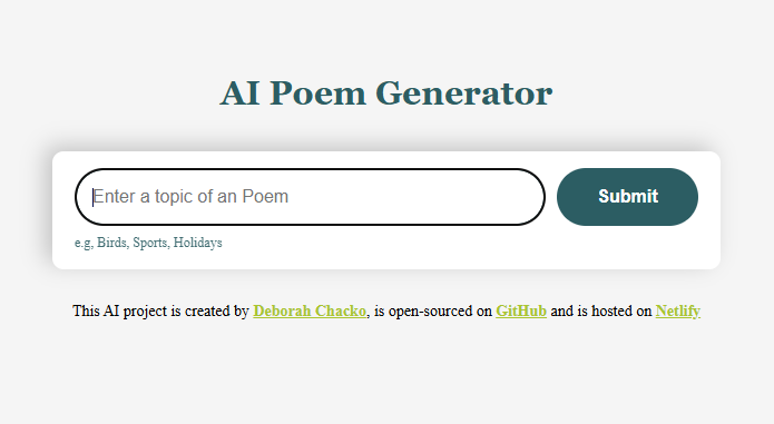 Ai Poem project